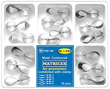 Dental Metal Contoured Matrices Matrix for Premolars Combined with Clamp,16 pcs (1.540)