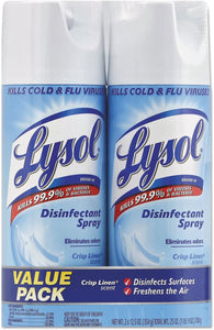 Lysol Disinfectant Spray, Crisp Linen, 12.5 Ounce (Pack of 2)