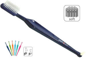 709 Paro® S43 Toothbrush – soft, 4 rows, with paro® interspace brush F