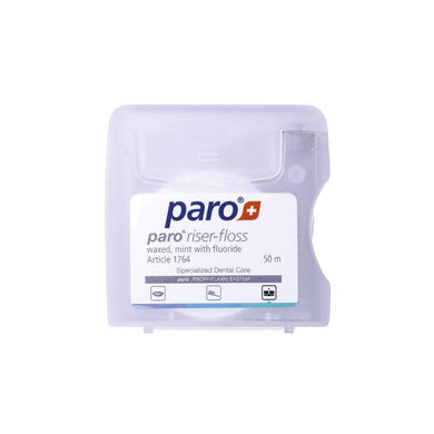 Paro Riser-Floss– waxed, mint, fluoridated, 50 m