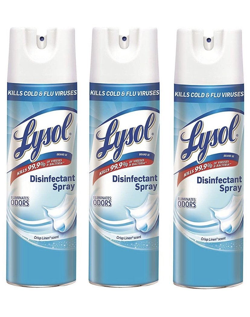 Lysol Disinfectant Spray, Crisp Linen, 57 Ounce (Pack of 3)