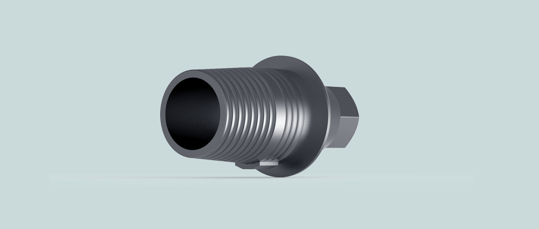 Dental TiBase CAD/CAM Interface Abutment NP Internal Hex Non Rot. 1mm Noble comp